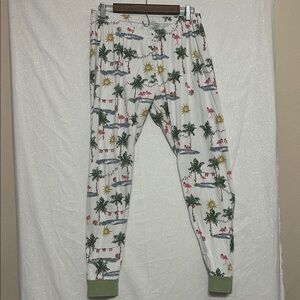 Tropical Christmas Print Pajama Pants